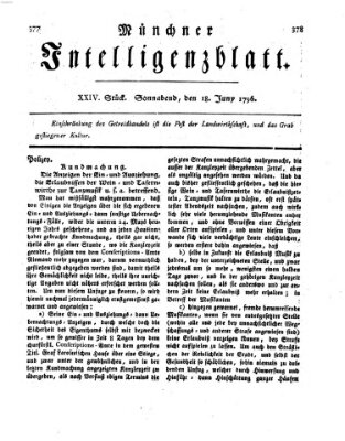 Münchner Intelligenzblatt Samstag 18. Juni 1796