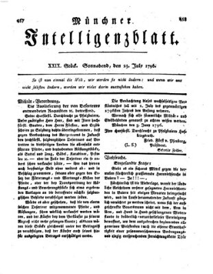 Münchner Intelligenzblatt Samstag 23. Juli 1796