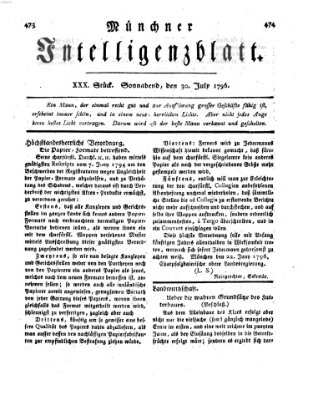 Münchner Intelligenzblatt Samstag 30. Juli 1796