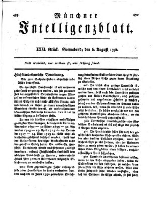 Münchner Intelligenzblatt Samstag 6. August 1796