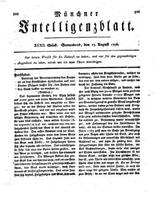 Münchner Intelligenzblatt Samstag 13. August 1796