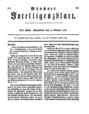 Münchner Intelligenzblatt Samstag 22. Oktober 1796