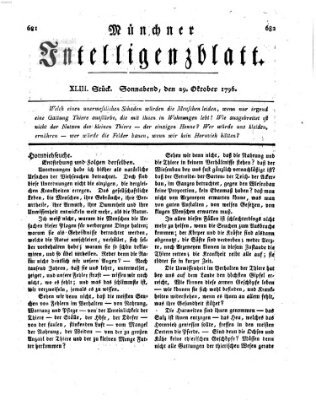 Münchner Intelligenzblatt Samstag 29. Oktober 1796