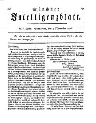 Münchner Intelligenzblatt Samstag 5. November 1796