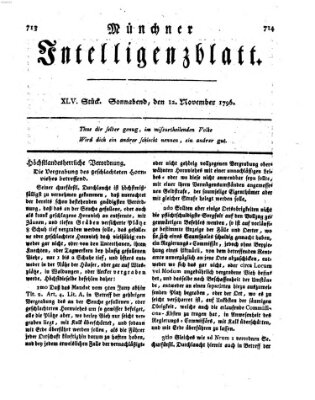 Münchner Intelligenzblatt Samstag 12. November 1796