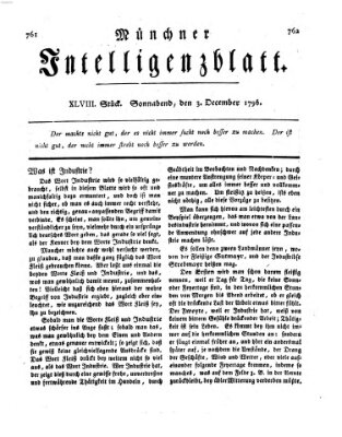 Münchner Intelligenzblatt Samstag 3. Dezember 1796