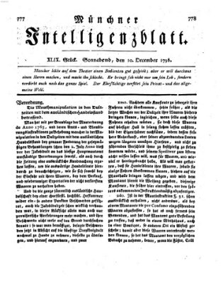 Münchner Intelligenzblatt Samstag 10. Dezember 1796