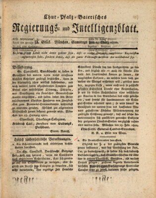 Chur-pfalz-baierisches Regierungs- und Intelligenz-Blatt (Münchner Intelligenzblatt) Samstag 1. März 1800