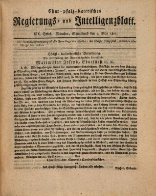 Chur-pfalz-baierisches Regierungs- und Intelligenz-Blatt (Münchner Intelligenzblatt) Samstag 9. Mai 1801