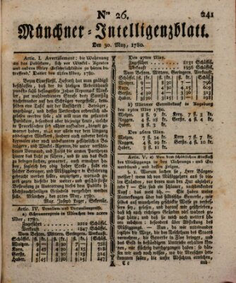 Münchner Intelligenzblatt (Münchner Intelligenzblatt) Dienstag 30. Mai 1780