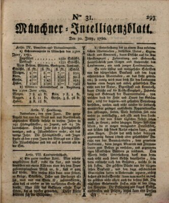 Münchner Intelligenzblatt (Münchner Intelligenzblatt) Freitag 30. Juni 1780