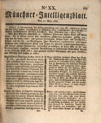 Münchner Intelligenzblatt (Münchner Intelligenzblatt) Samstag 11. Mai 1782