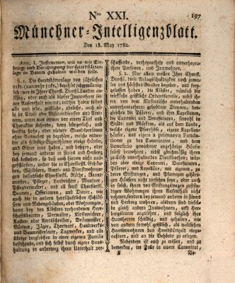 Münchner Intelligenzblatt (Münchner Intelligenzblatt) Samstag 18. Mai 1782