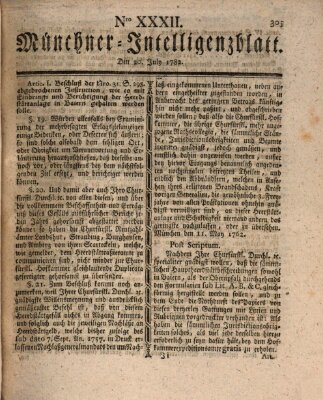 Münchner Intelligenzblatt (Münchner Intelligenzblatt) Samstag 20. Juli 1782