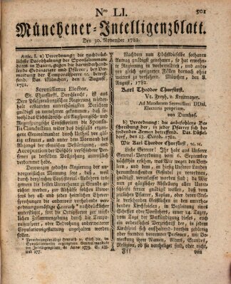 Münchner Intelligenzblatt (Münchner Intelligenzblatt) Samstag 30. November 1782