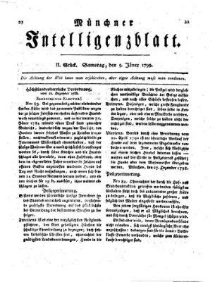 Münchner Intelligenzblatt Samstag 5. Januar 1799