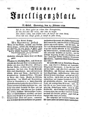 Münchner Intelligenzblatt Samstag 23. Februar 1799