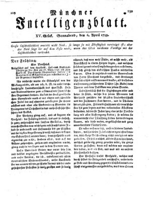 Münchner Intelligenzblatt Samstag 6. April 1799