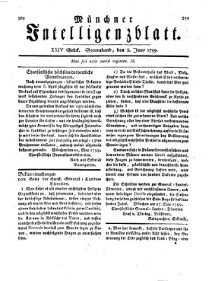 Münchner Intelligenzblatt Samstag 8. Juni 1799