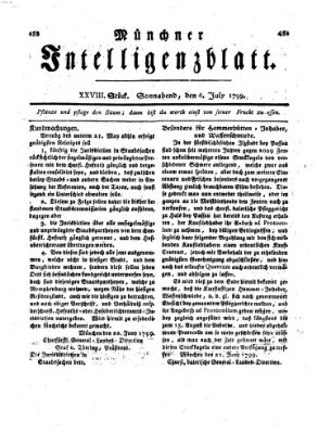 Münchner Intelligenzblatt Samstag 6. Juli 1799