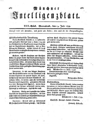 Münchner Intelligenzblatt Samstag 13. Juli 1799