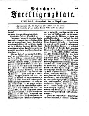 Münchner Intelligenzblatt Samstag 3. August 1799