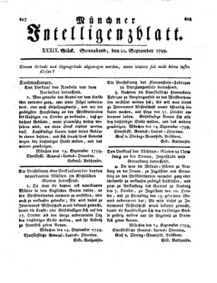 Münchner Intelligenzblatt Samstag 21. September 1799