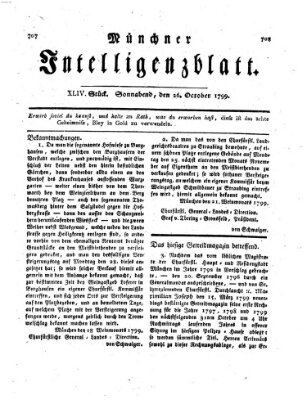 Münchner Intelligenzblatt Samstag 26. Oktober 1799