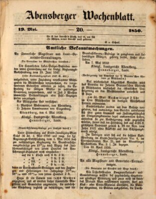 Abensberger Wochenblatt Sonntag 19. Mai 1850