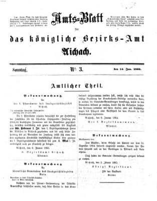 Amtsblatt für das Bezirksamt und Amtsgericht Aichach Sonntag 15. Januar 1865