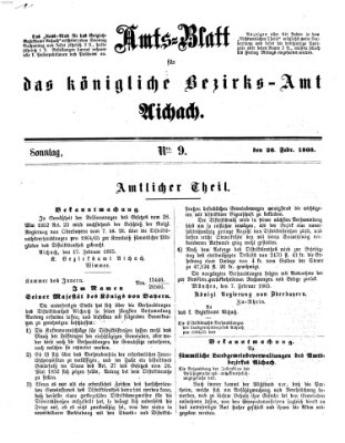 Amtsblatt für das Bezirksamt und Amtsgericht Aichach Sonntag 26. Februar 1865