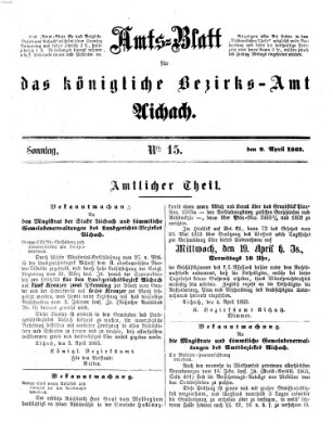 Amtsblatt für das Bezirksamt und Amtsgericht Aichach Sonntag 9. April 1865