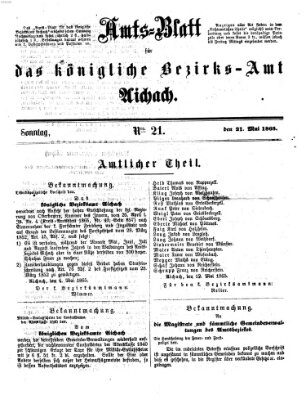 Amtsblatt für das Bezirksamt und Amtsgericht Aichach Sonntag 21. Mai 1865