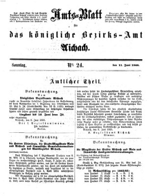 Amtsblatt für das Bezirksamt und Amtsgericht Aichach Sonntag 11. Juni 1865