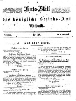 Amtsblatt für das Bezirksamt und Amtsgericht Aichach Sonntag 9. Juli 1865