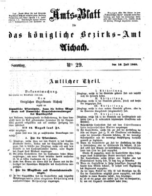 Amtsblatt für das Bezirksamt und Amtsgericht Aichach Sonntag 16. Juli 1865