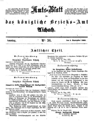 Amtsblatt für das Bezirksamt und Amtsgericht Aichach Sonntag 3. September 1865