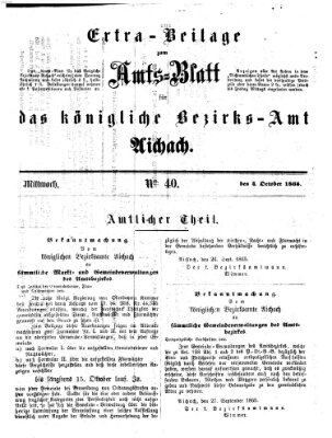 Amtsblatt für das Bezirksamt und Amtsgericht Aichach Mittwoch 4. Oktober 1865