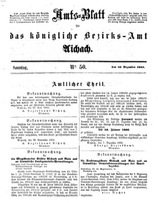 Amtsblatt für das Bezirksamt und Amtsgericht Aichach Sonntag 10. Dezember 1865