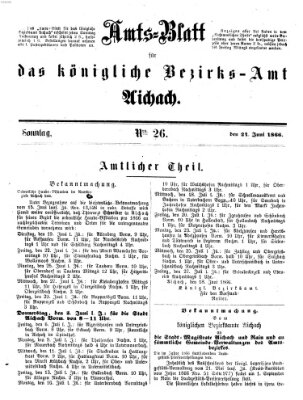 Amtsblatt für das Bezirksamt und Amtsgericht Aichach Sonntag 24. Juni 1866