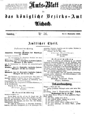 Amtsblatt für das Bezirksamt und Amtsgericht Aichach Sonntag 2. September 1866