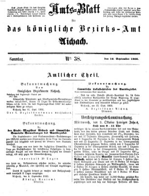 Amtsblatt für das Bezirksamt und Amtsgericht Aichach Sonntag 16. September 1866