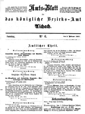 Amtsblatt für das Bezirksamt und Amtsgericht Aichach Sonntag 3. Februar 1867