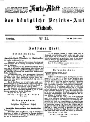 Amtsblatt für das Bezirksamt und Amtsgericht Aichach Sonntag 28. Juli 1867