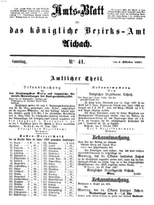 Amtsblatt für das Bezirksamt und Amtsgericht Aichach Sonntag 6. Oktober 1867