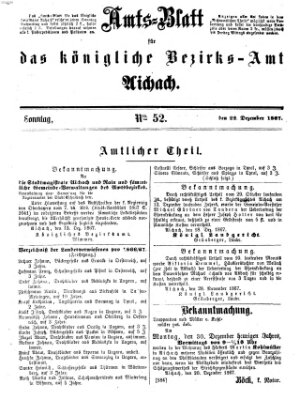 Amtsblatt für das Bezirksamt und Amtsgericht Aichach Sonntag 22. Dezember 1867