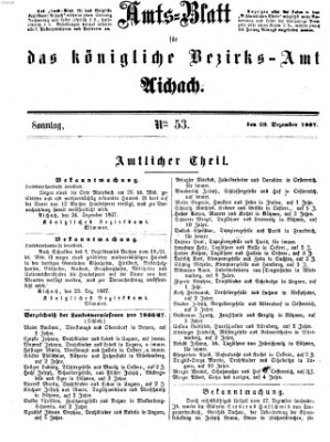 Amtsblatt für das Bezirksamt und Amtsgericht Aichach Sonntag 29. Dezember 1867