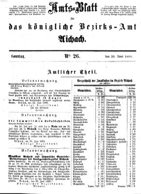 Amtsblatt für das Bezirksamt und Amtsgericht Aichach Sonntag 28. Juni 1868