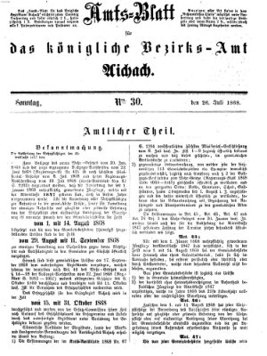 Amtsblatt für das Bezirksamt und Amtsgericht Aichach Sonntag 26. Juli 1868