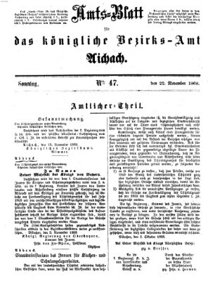 Amtsblatt für das Bezirksamt und Amtsgericht Aichach Sonntag 22. November 1868